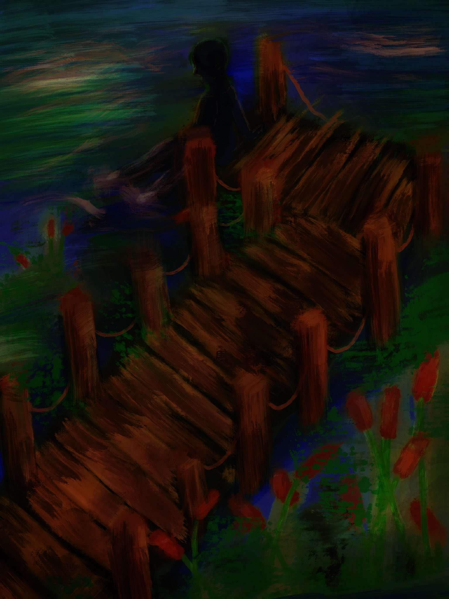 Dream 001 – a man sitting on the dock.